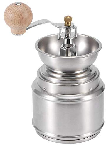 Molino de manivela manual, molinillo de pimienta ajustable manual de acero inoxidable con mango de madera para nuez moscada para pimienta