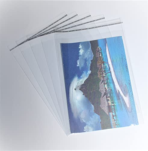 100 St. Schutzhüllen Prospekthüllen Klarsichthüllen in Fotoformat 13 x 18 cm, glasklar, verschließbar mit 30 mm Klappe und Adhäsionsverschluss 133 x 180 mm