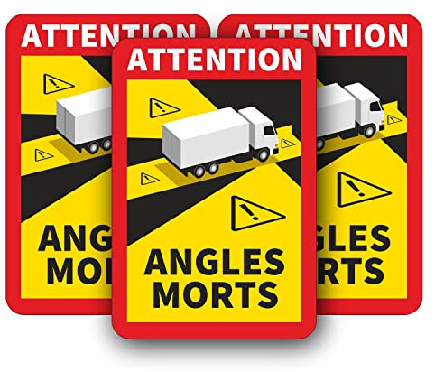 iSecur 3er Set Angles Morts Aufkleber Frankreich LKW Bus - hin684