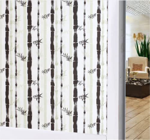 Fensterfolie Selbsthaftend Sichtschutz Glasfolie Wärmeisolierung Sonnenschutzfolie, Anti-UV Statische Fensterfolien für Zuhause und Büro Bambus Pflanzen 45x200 cm