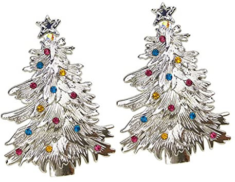 STOBOK Weihnachts Serviettenhalter Legierung Silber 2 Stück Festliche Tischdekoration Für Weihnachtsessen Und Party
