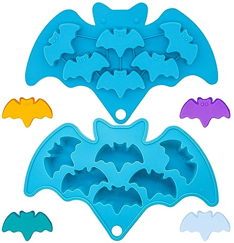 Moules à chocolat en silicone chauve-souris d'Halloween – Moules de cuisson à 6 cavités pour cookies, bonbons, gelée