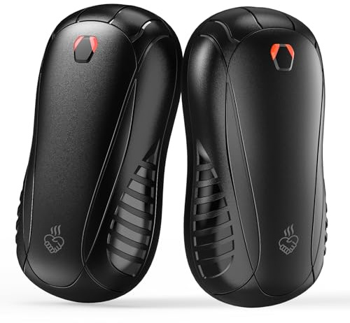 Hand Warmers Rechargeable 2 Pack FANDLISS 6000mAh Portable Reusable Hand Warmer,USB Rechargeable Hand Warmer 3 Heat Levels Up To 55°C For Raynauds,Outdoor,Camping,Women Mens Gifts (Black)