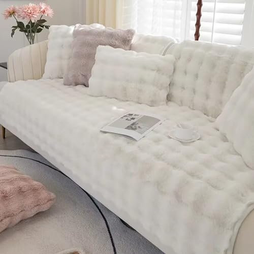 Edumov Sofabezug L Form Ecksofa, Dicker Plüsch Sofa Überzug Couchbezug U Form Sofa/Couch überzug Warmer Superweiche Sofabezug 1 2 3 Sitzer Universelle rutschfeste Sofaschoner