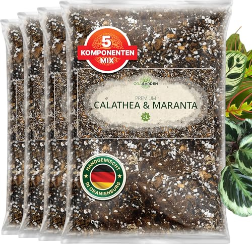 ORAGARDEN Calathea & Maranta Erde für Zimmerpflanzen und Garten - 12L Substrat für Pflanzen, Palmen, Blumen - 5 Komponenten Blumenerde