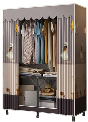 DETMOL Kleiderschrank,Stoffschrank,Stoff Faltschrank Für Schlafzimmer,Mit Kleiderstange & Ablagen,80x45x160cm,Stabil Ankleidezimmer Garderobe,Für Schlafzimmer,Flur,Ankleidezimmer