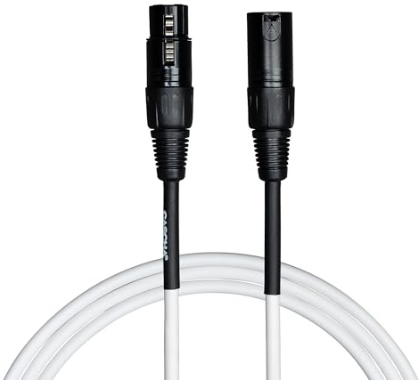 Cascha Standard Line mikrofonkabel (XLR), vit, 6 m