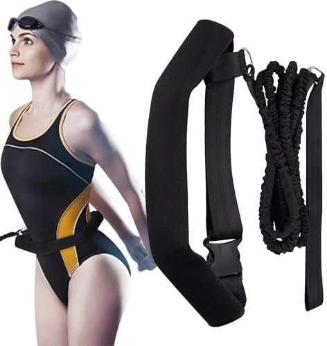 Fukamou Schwimmtrainingsgürtel,Trainingsstationäre Schwimmleine Für Erwachsene | Bequeme, Verstellbare, Leichte -2 M Schwimmhilfe Für Männer, Frauen, Schwimmer, Widerstandstraining