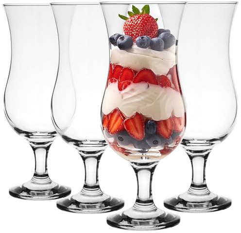 Glasmark Krosno Lot de 4 verres à cocktail Long Drink Cocktail Gin Bière Eau Long Drink Verres à cocktail Verre à eau Verre à smoothie Dessert Passe au lave-vaisselle Transparent 4 x 420 ml