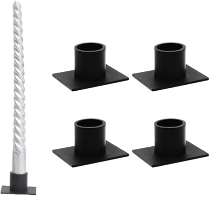 CRFASIBE 4PCS Portacandele in Metallo, Candeliere a Pilastro Nero, Candelabro Supporto Vintage Retrò per San Valentino Matrimonio Compleanni Decorazione Natalizia (Stile B)