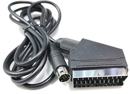 Kodbww Câble adaptateur péritel OFC RGBS 1,8 m pour console de jeu, câble péritel 9 broches, console C-Pin, console rétro, en plastique noir