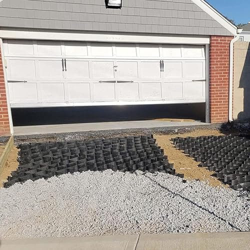 AlléE en GéOgrille De 2 Pouces De Hauteur, Grille GéO-Cellulaire, Stabilisateur De Gravier en GéOgrille, Grilles De ContrôLe De La Boue du Sol avec Trou De Drainage(2x10m(6.5x33ft))