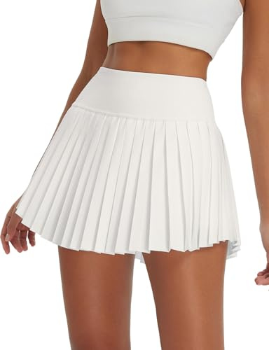 BALEAF damkjol kort sommar kjolar hög midja veckad kjol flickor sommarkjol elegant damkjol, Vit, XL