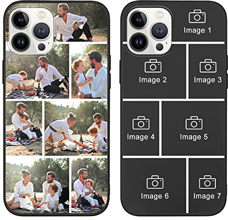 ZhuoFan Personalisierte Handyhülle für iPhone 15 6.1, Personalisiert Hülle mit Selbst Gestalten Foto Bild Schutzhülle, Schwarz Silikon Stoßfest Individuelle Case für iPhone 15