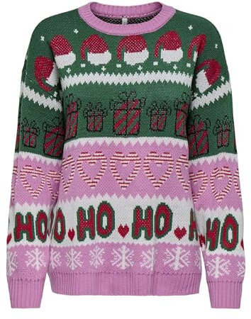 Onlxmas Hoho LS Jersey KNT, Rosa Fucsia., S