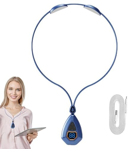 SIENOVA Tragbares Lymph-ASIC Drainagegerät, EMS Lymphentlastung Nackenmassagegerät, Hals Akupunkte Massagegerät Lymph-ATIC Drainage Maschine mit 15 Gängen, 5 Modi Intelligente Nackenmassage