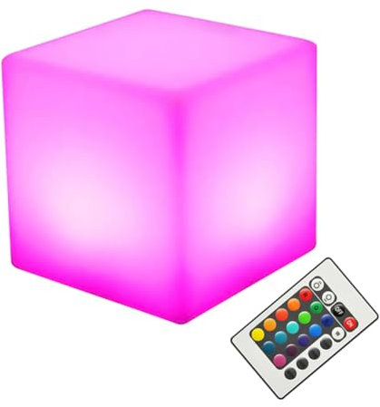 jojofuny Wasserdichte Led Beleuchtung Außenlampe Wasserdichtes Led-licht Rgb-würfellicht Dekoratives Nachtlicht Solar-außenleuchten Led-würfel-stuhllicht Robustes Pe-material