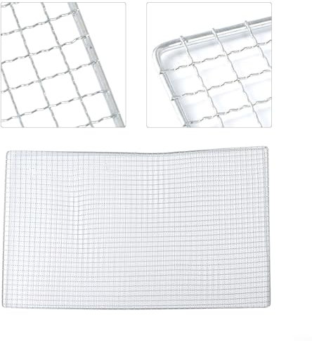 Rejilla de malla para barbacoa de acero inoxidable para cocinar uniformemente y mejor flujo de aire (60 x 40 cm)