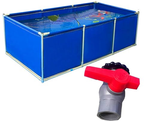 Stor rektangulär ovanmarkspool, 600L 800L 1000L 1200L 1500L 1800L 2250L Stålramspool Enkel montering, hållbar trädgårdsfiskpool for sommaren(1.2x1x0.6m/3.9x3.3x2ft)