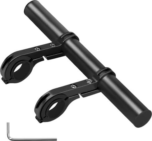 Extension de Guidon de Vélo, Extension Guidon 20cm, D'aluminium Double Support de Vélo avec Double Support de Serrage, Rallonge Extender Bar pour Motorcycle E-Vélos Bike
