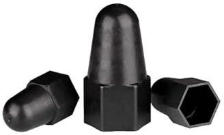 Écrou hexagonal avec capuchon de protection allongé/couvercle de protection décoratif en plastique(Black,12/25/M8 10pcs)
