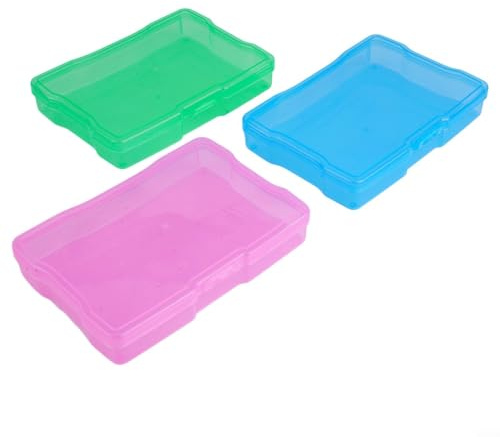 Scatola portaoggetti per foto, 10,2 x 15,2 cm, per foto, album, artigianato, documenti, con fibbia divisoria, trasparente, per foto, adesivi, forniture per ufficio (colore casuale)
