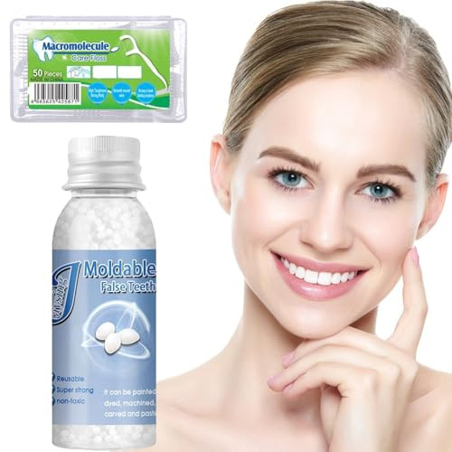 Granules de Réparation Des Dents, 30g Fausse Dents Moulables Temporaires, Réparation Temporaire des Dents, Remplissement Dentaire Temporaire, pour la Fixation Temporaire Remplissement