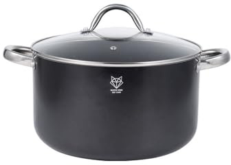 Gustav Voss Kochtopf Suppentopf Bratentopf Topf langlebige Procalon®Cera-Beschichtung gehärtete Aluminiumlegierung ergonomisch geformte Edelstahl-Hohlgriffe (Ø 28cm Suppentopf mit Deckel, 9,0 L)