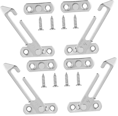 HOLIDYOYO 4 Stück Teiliges Edelstahl Fensterstopper Kindersicherung Fensterbegrenzer ohne Bohren für Kipp Drehfenster Einfache Montage Sichere Fensteröffnungsschutz für Haustiere