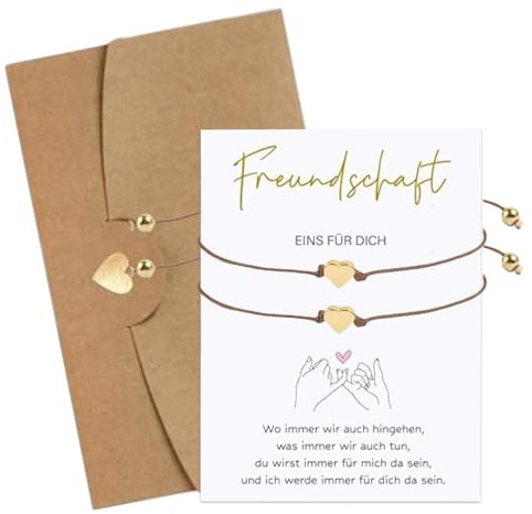 2 Stück Freundschaftsarmband,Armband Beste Freundin mit Herz-Anhängern,Damen Glücksbringer Herz Armbänder,Freundschaftsarmbänder für Mädchen,Damen,Beste Freundin Geschenke für Weihnachten Geburtstag