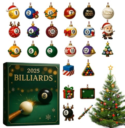 Biljard adventskalender | Akryl 2D platt | 24-dagars nedräkningskalender