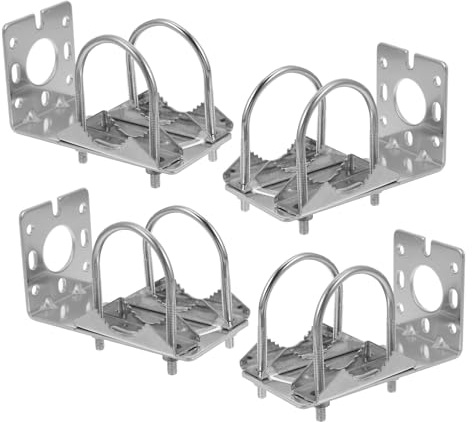 VILLCASE 4pcs Outdoor Antenna Bracket Alloy Shape Antenna Base Mount for Weather Station Pole Mounting Racks in Attic Roof