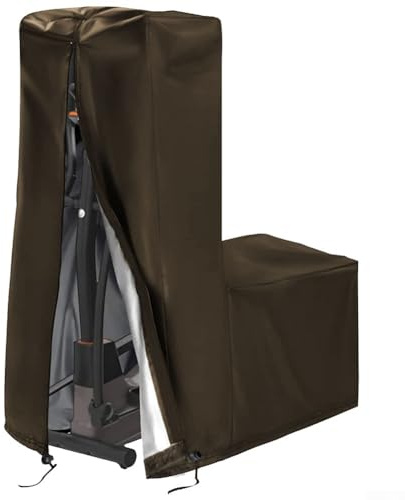 Copertura ellittica per macchina 420D, offre protezione da polvere e acqua per attrezzature da fitness (181 x 74 x 165 cm, marrone)