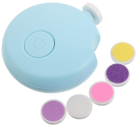 ERINGOGO Cortauñas eléctrico para bebés: Lima de uñas 6 en 1 - Dispositivo de manicura con cabezal de pulido para recién nacidos y niños pequeños - Sin batería, color azul