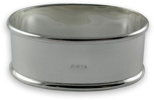Serviettenring aus Sterlingsilber, schlicht, oval