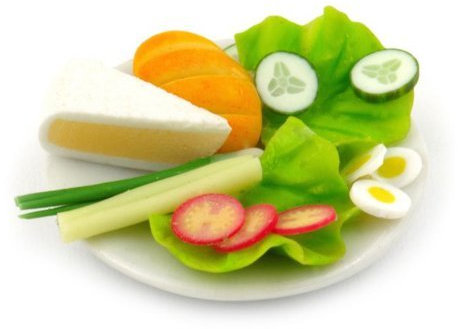 MyTinyWorld Dolls House Brie Wedge and Salad Light Healthy Lunch