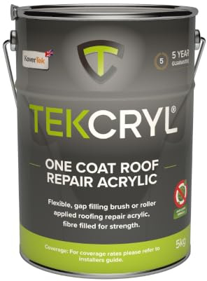 5 year warranted Roof Sealer, 5 KG Black One Coat Roof Repair Compound (All roof types including Asbestos, Felt, Bitumin, Tiled, GRP)