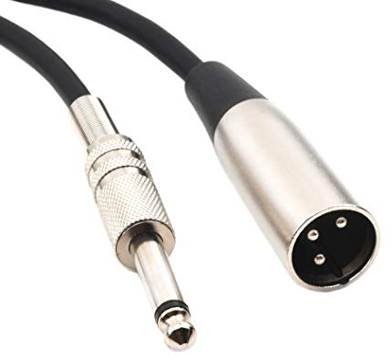 Devinal XLR Male to 1/4 Inch TS Mono Male Plug Audio Connector, 6.35mm to XLR Microphone Unbalanced Cable for Amplifiers, Instruments etc.[6 Feet]