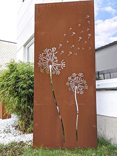 Edelrost Sichtschutz Garten Sichtschutz aus Metall 1mm Rost Gartenzaun Gartendeko rost Sichtschutzwand (032096-1 :B50*H150cm)