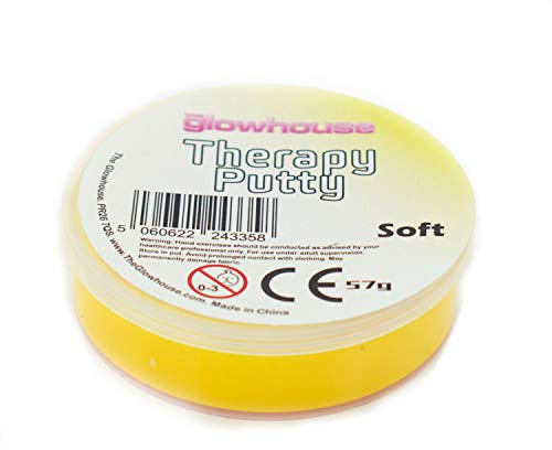 Premium Therapie-Knete, quetschbar, ungiftig, für Handübungen, Anti-Stress für Erwachsene und Kinder 57 g (Gelb - Weich)
