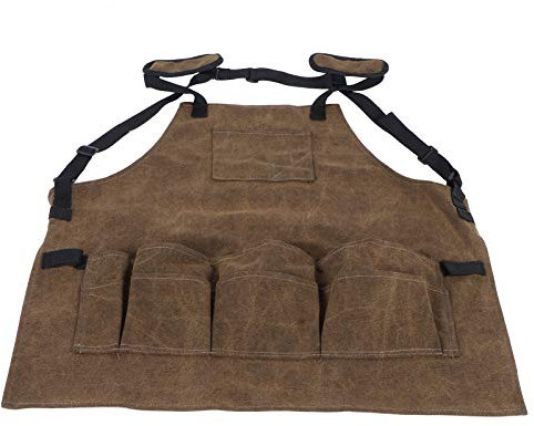 Alvinlite Arbeitsschürze Männer Frauen Heavy Duty Canvas Shop Schürze mit Cross Back Multi Pockets