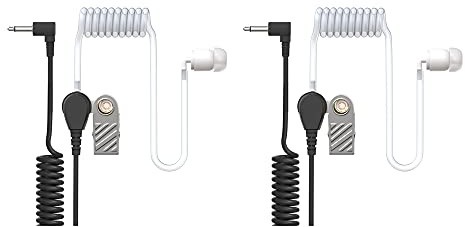 LIFE IS SIMPLE Ohrhörer Schallschlauch - 3,5mm Klinke - One Ear - transparent inkl. Halteclip - Kopfhörer Headset für Funkgeräte | 2er Set