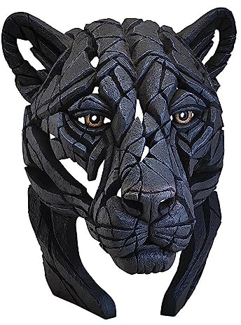 Enesco Edge Sculpture Panther Bust 6009906 15.16 in H x 10.7 in W x 12.5 in L, Black