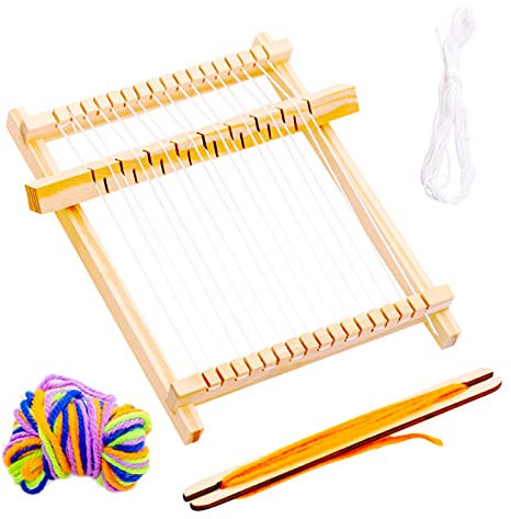 Knitting Machine Wolle Für Webrahmen Komplette Schul Webrahmen Multi Holz Bastelset Hand Knitted Machine Webrahmen Kinder Loom Kit Wooden 20.8 x 19.5 Cm Geschenk Für Anfänger Kinder Home Decoration