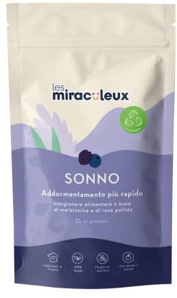 mium LAB - Integratore per Dormire alla Frutta con Melatonina - Gummies Vegane per Sonno Adulti al Sapore Naturale di Mora e Mirtillo - Doypack Ecologico con 42 Caramelle