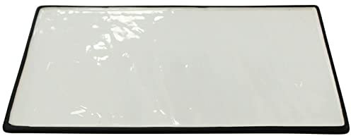 Lot de 4 assiettes de présentation carrées en porcelaine épaisse avec bordure noire 26 x 26 cm