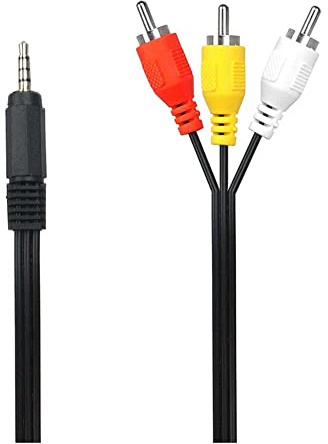 CHJIENJUJIDZ 3.5mm Jack To 3 RCA Adapter Male Audio Video AV Cable AUX Stereo Converter 1.5m Wire Cord for Speaker TV Box CD DVD