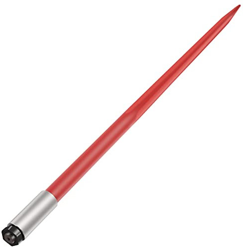 VEVOR Lancia per fieno 49 Lancia per balle, capacità di 4.500 libbre, Forche per balle rivestite di rosso, Punta per balle di fieno con dado esagonale e manicotto per benne Trattori Caricatori