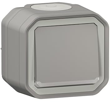 Legrand On-Off/Two-Way Switch with Waterproof Indicator Light Plexo Grey 10A 250~ IP55 IK08 Supplied Complete for Surface Mounting