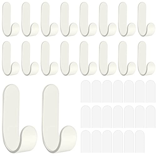 Klebehaken Haken Selbstklebend Wandhaken, 20 Stück Kleine Haken Selbstklebend, Wandhaken Selbstklebend, Selbstklebende Wandhaken für Bad Toilette Handtuchhalter Küche Badezimmer Küche Garderobe, Beige
